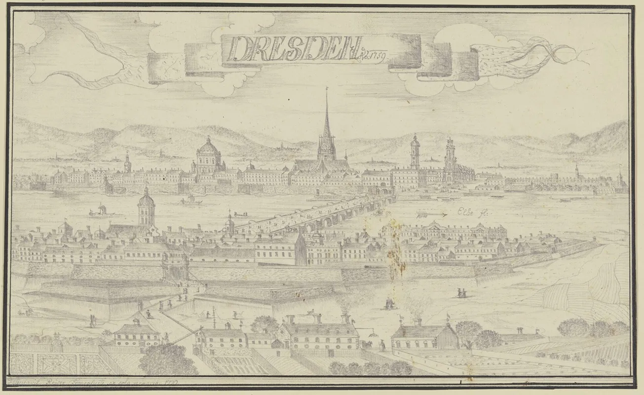 Ansicht Von Dresden Von Osten Wall Art by Johann Baptist Reiser - High-Resolution Digital Print
