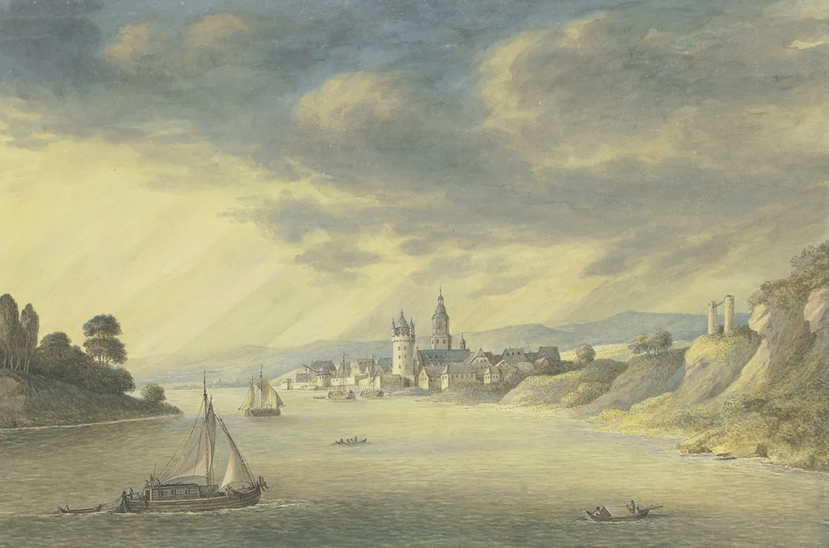Ansicht Von Eltville Am Rhein Wall Art by Georg Melchior Kraus - High-Resolution Digital Print