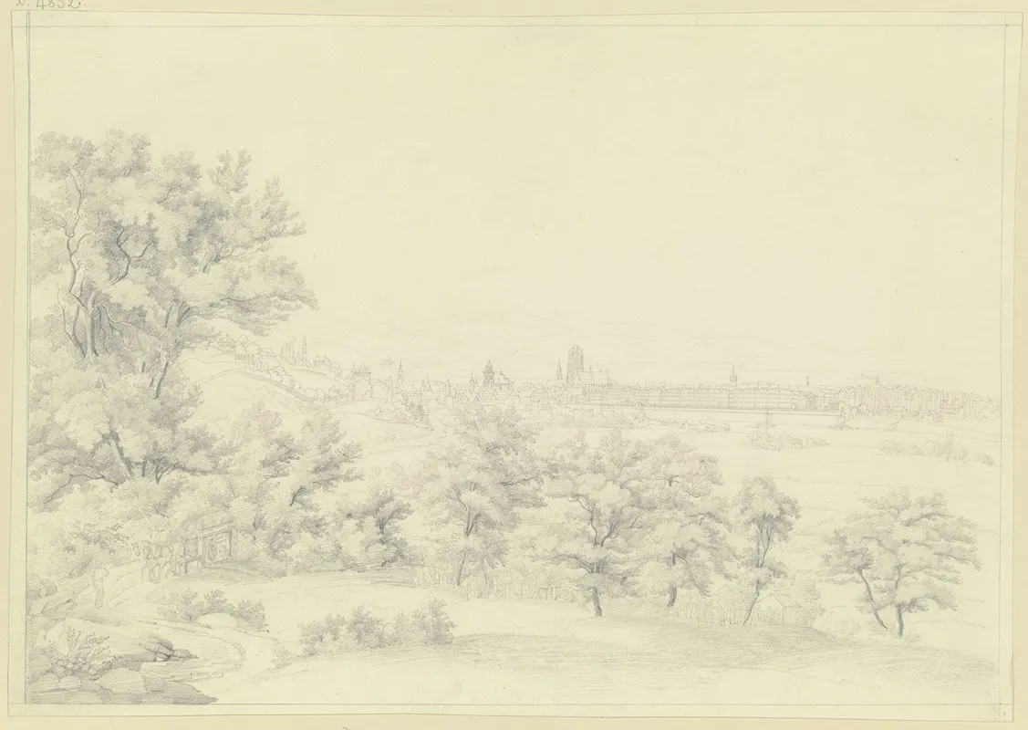 Ansicht Von Frankfurt Am Main Von Oberrad Gesehen Wall Art by Friedrich Joseph Ehemant - High-Resolution Digital Print