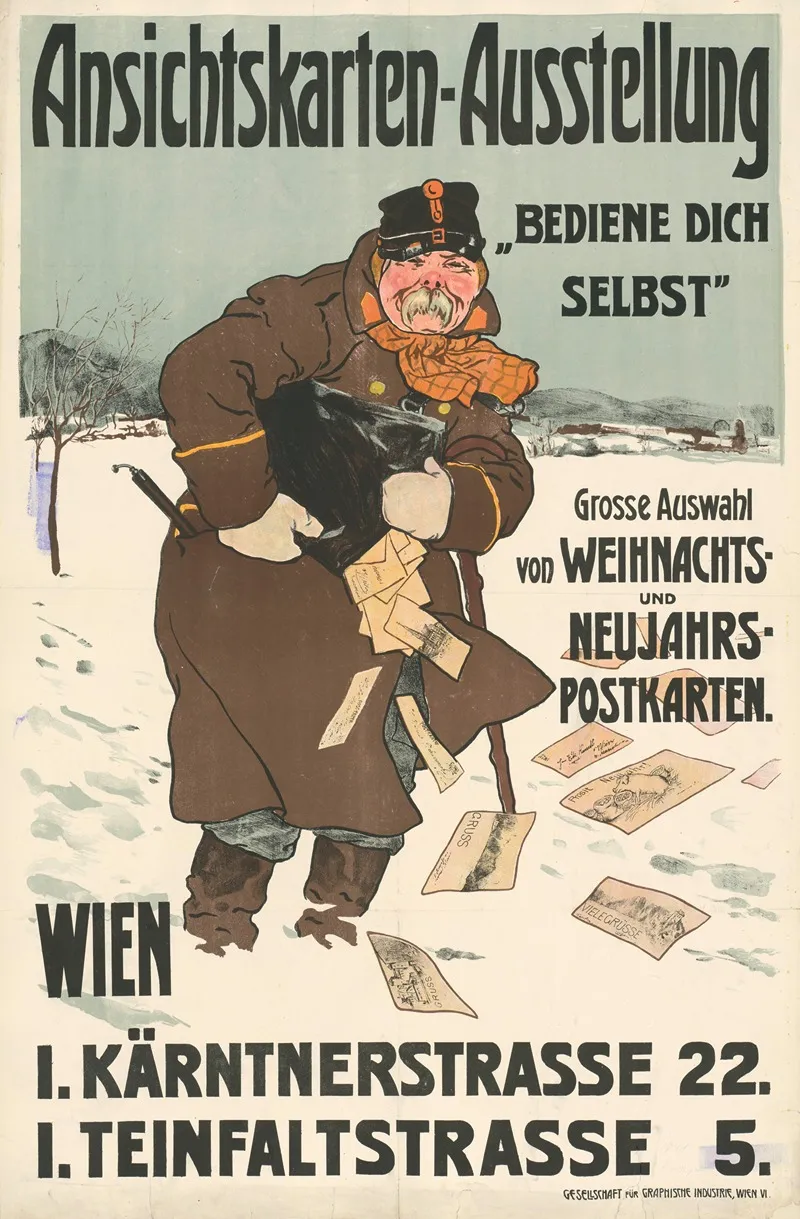 Ansichtskarten Ausstellung Grosse Auswahl Von Weihnachts Und Neujahrs Postkarten Wall Art by Gesellschaft für Graphische Industrie - High-Resolution Digital Print