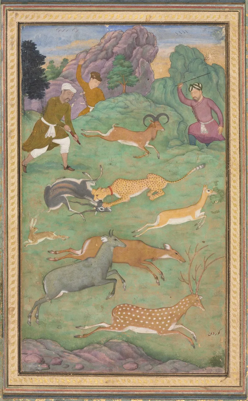 Antelope And Deer Hunt Wall Art by Govardhan - High-Resolution Digital Print