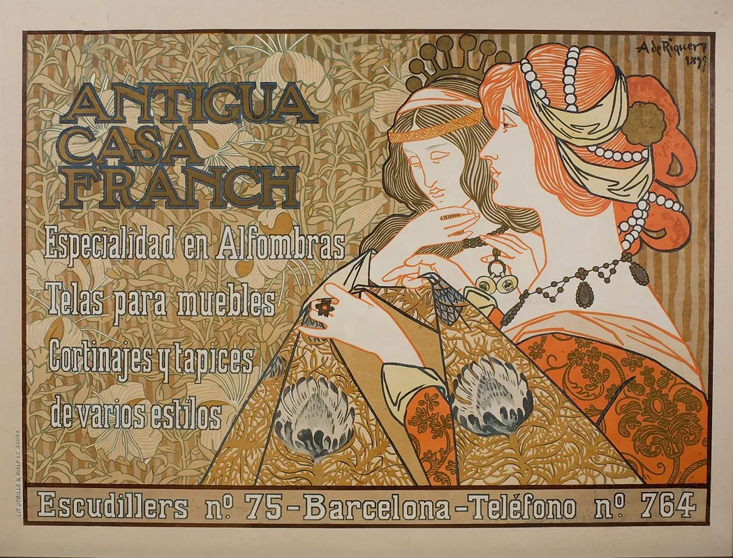 Antigua Casa Franch Former Casa Franch Wall Art by Alexandre de Riquer - High-Resolution Digital Print