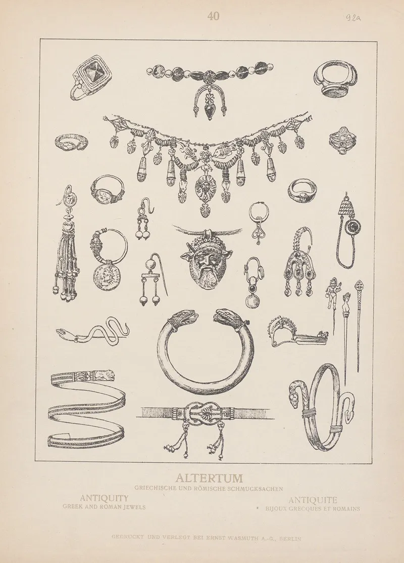 Antiquity Greek And Roman Jewels Wall Art by Adolf Rosenberg - High-Resolution Digital Print