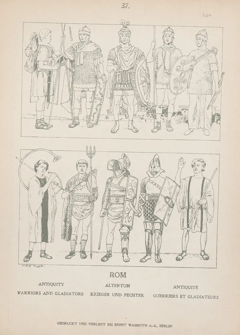 Antiquity Warriors And Gladiators Wall Art by Adolf Rosenberg - High-Resolution Digital Print