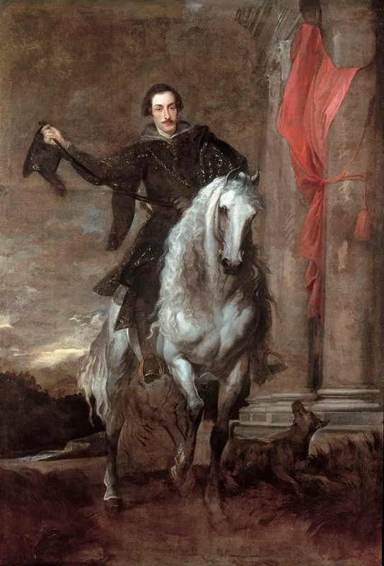 Anton Giulio Brignole Sale On Horseback Wall Art by Anthony van Dyck - High-Resolution Digital Print