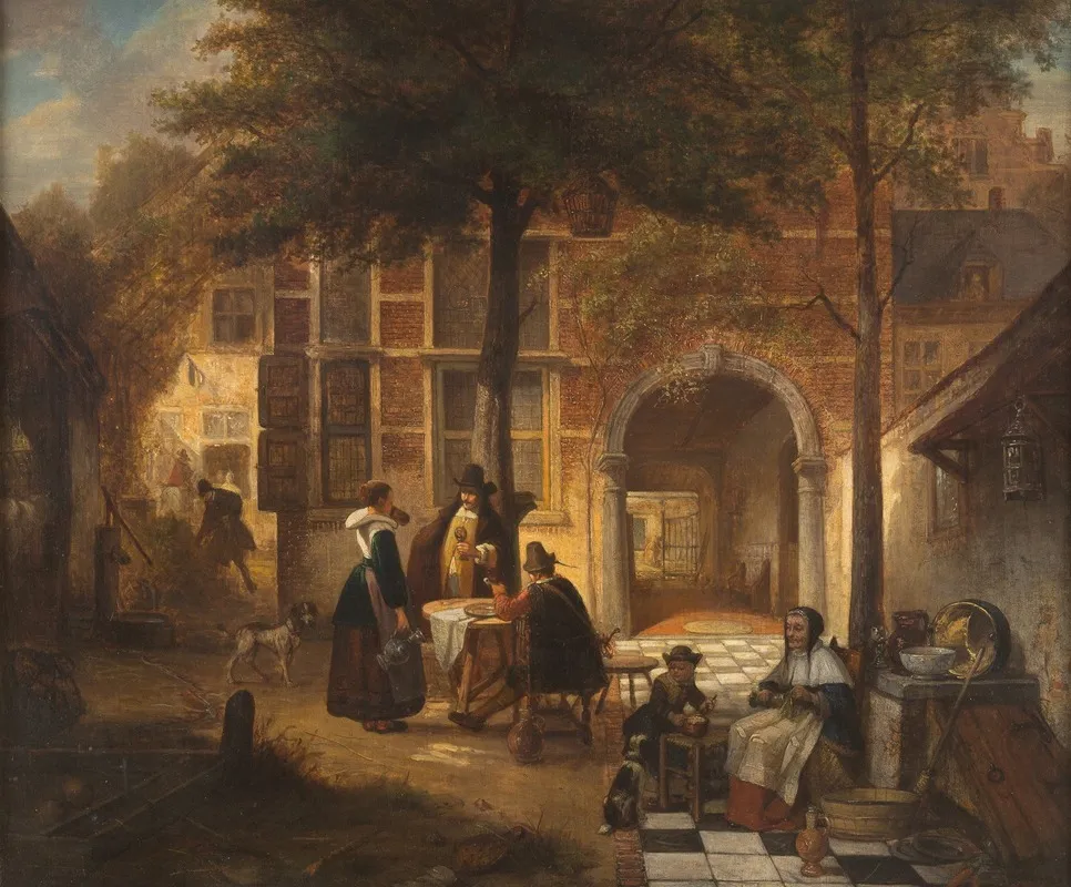 Antwerp Society In Summer Courtyard