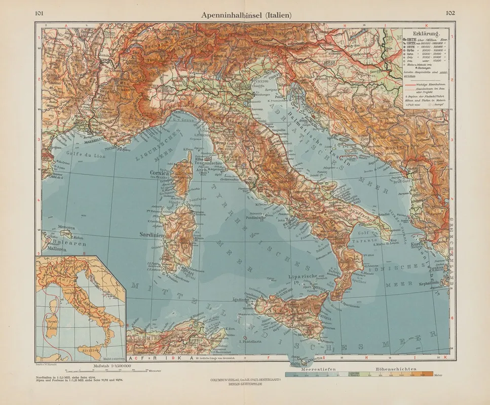 Apenninhalbinsel Italien Wall Art by Ernst Friedrich - High-Resolution Digital Print