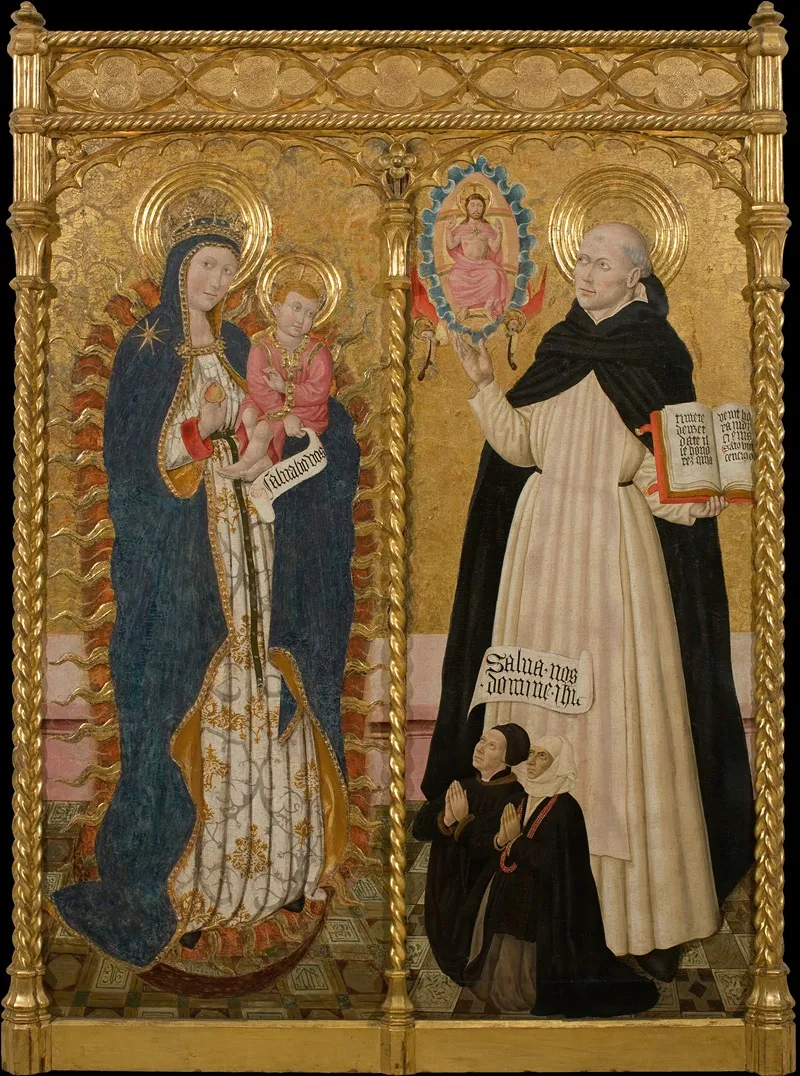 Apocalyptic Virgin And Saint Vincent Ferrer With Two Donors Wall Art by Pedro García de Benavarre - High-Resolution Digital Print