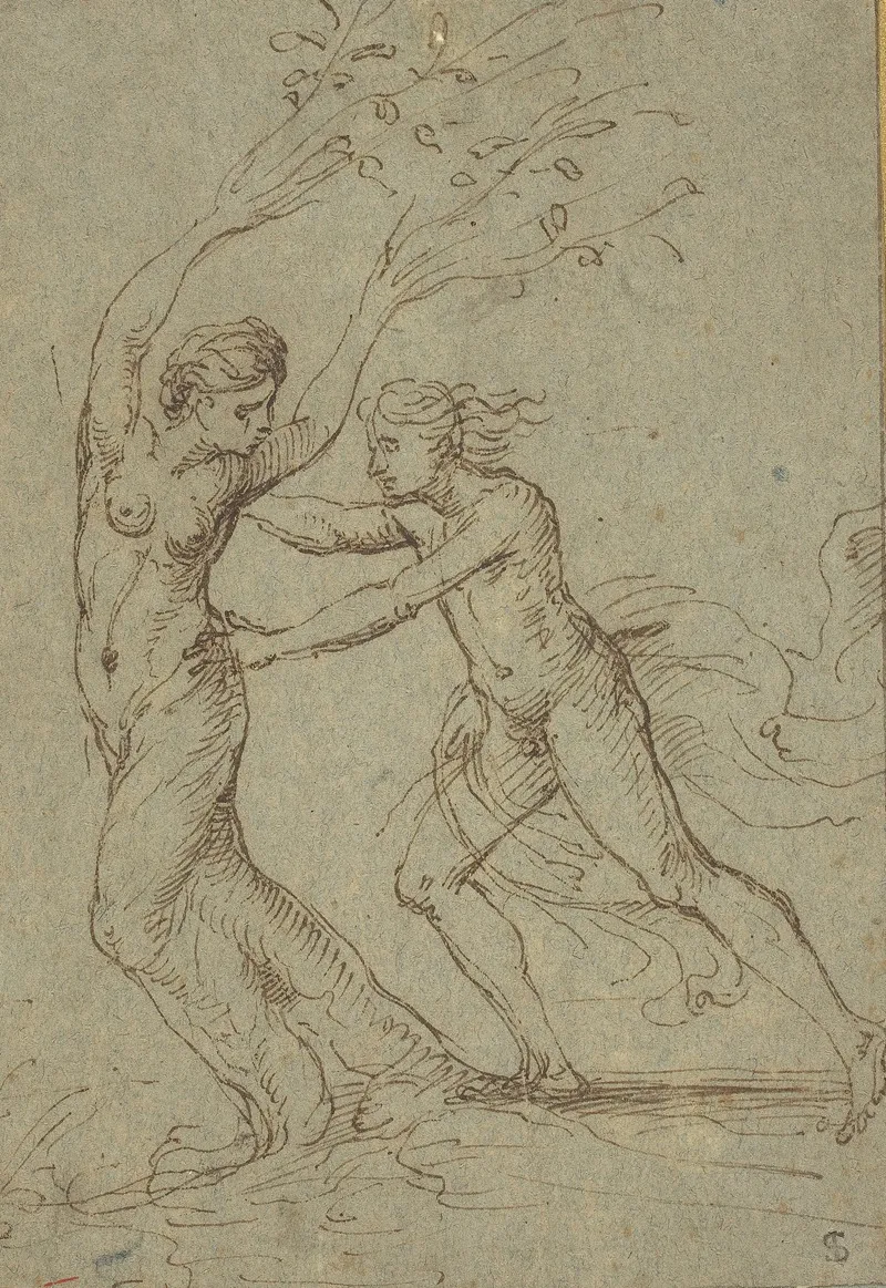 Apollo And Daphne 4 Wall Art by Follower of Giulio Romano - High-Resolution Digital Print