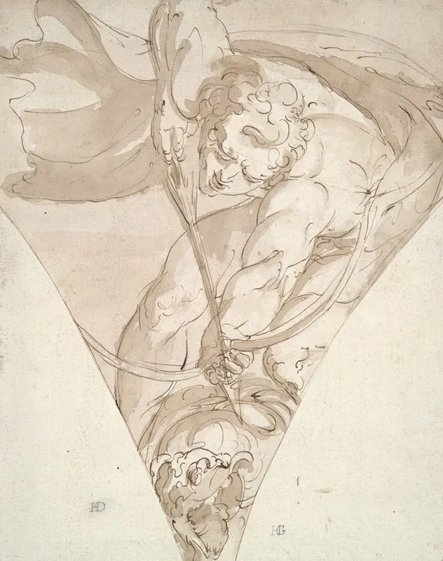 Apollo Killing The Python Study For A Spandrel In The Palazzo Antonio Doria Palazzo Della Prefettura Genoa