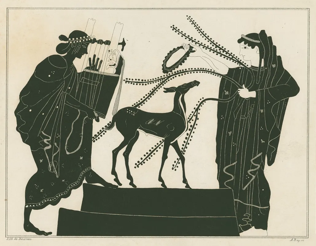 Apollo Playing The Cithara With Artemis And Hind 2 Wall Art by A. Rey - High-Resolution Digital Print