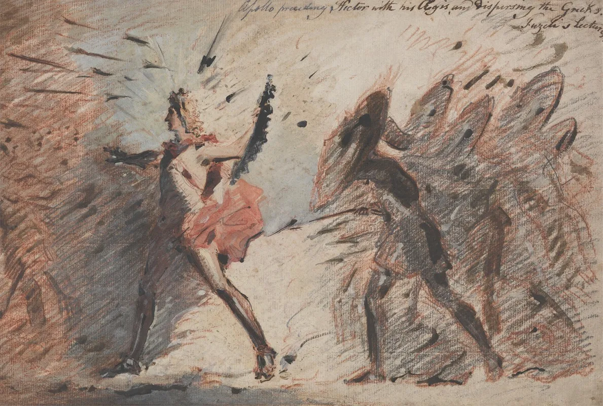 Apollo Preceding Hector With His Aegis And Dispersing The Greeks Fuselis Lectures