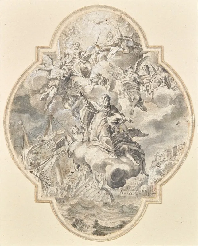 Apotheose Des Hl Nikolaus Plafond Entwurf Wall Art by Joseph Antony Adolph - High-Resolution Digital Print