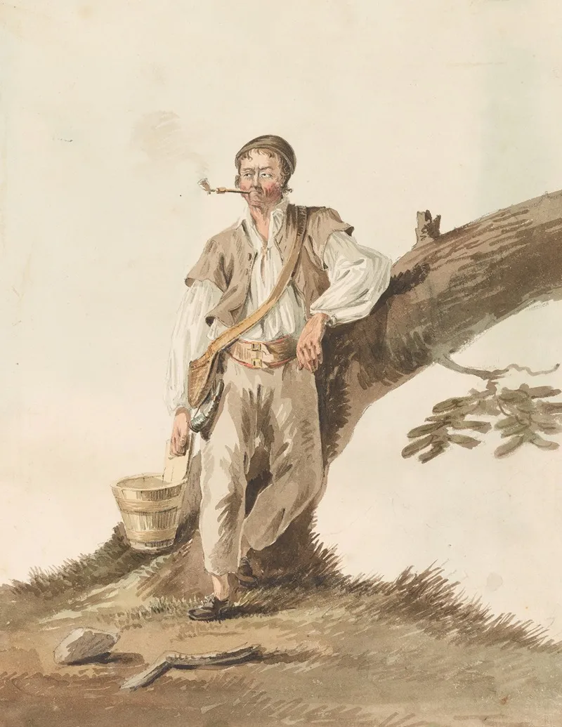 Appenzeller Bauer Beim Rauchen Wall Art by Johann Karl Müllener - High-Resolution Digital Print