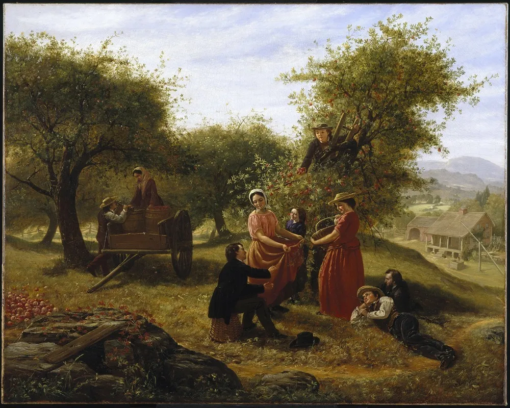 Apple Gathering Wall Art by Jerome Thompson - High-Resolution Digital Print