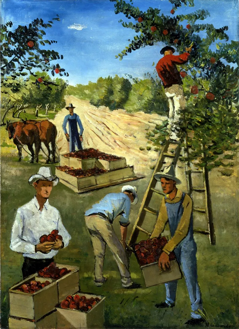 Apple Pickers Mural Study Wall Art by Nicolai Cikovsky - High-Resolution Digital Print