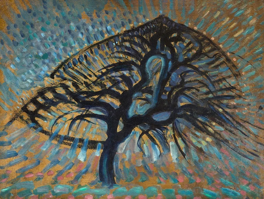Apple Tree Pointillist Version Wall Art by Piet Mondrian - High-Resolution Digital Print
