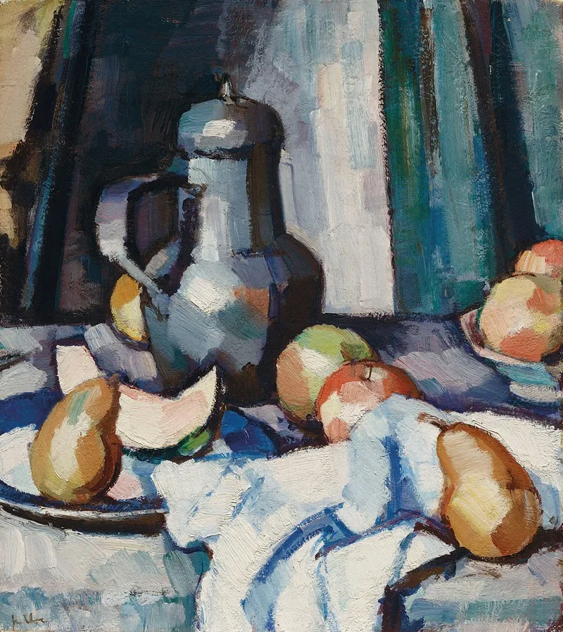 Apples And Pewter Pot Wall Art by Samuel John Peploe - High-Resolution Digital Print