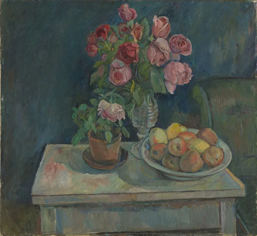 Apples And Roses Wall Art by Oluf Wold-Torne - High-Resolution Digital Print