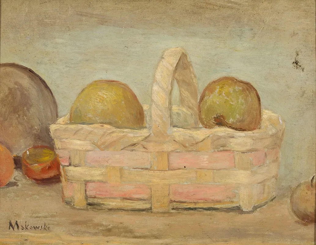 Apples In A Basket Wall Art by Tadeusz Makowski - High-Resolution Digital Print