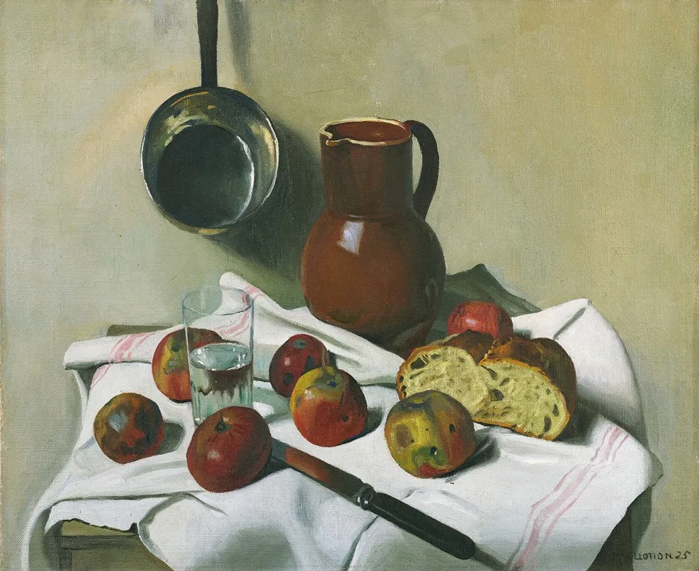 Apples Jug Glass Of Water And Tin Pan Wall Art by Félix Vallotton - High-Resolution Digital Print