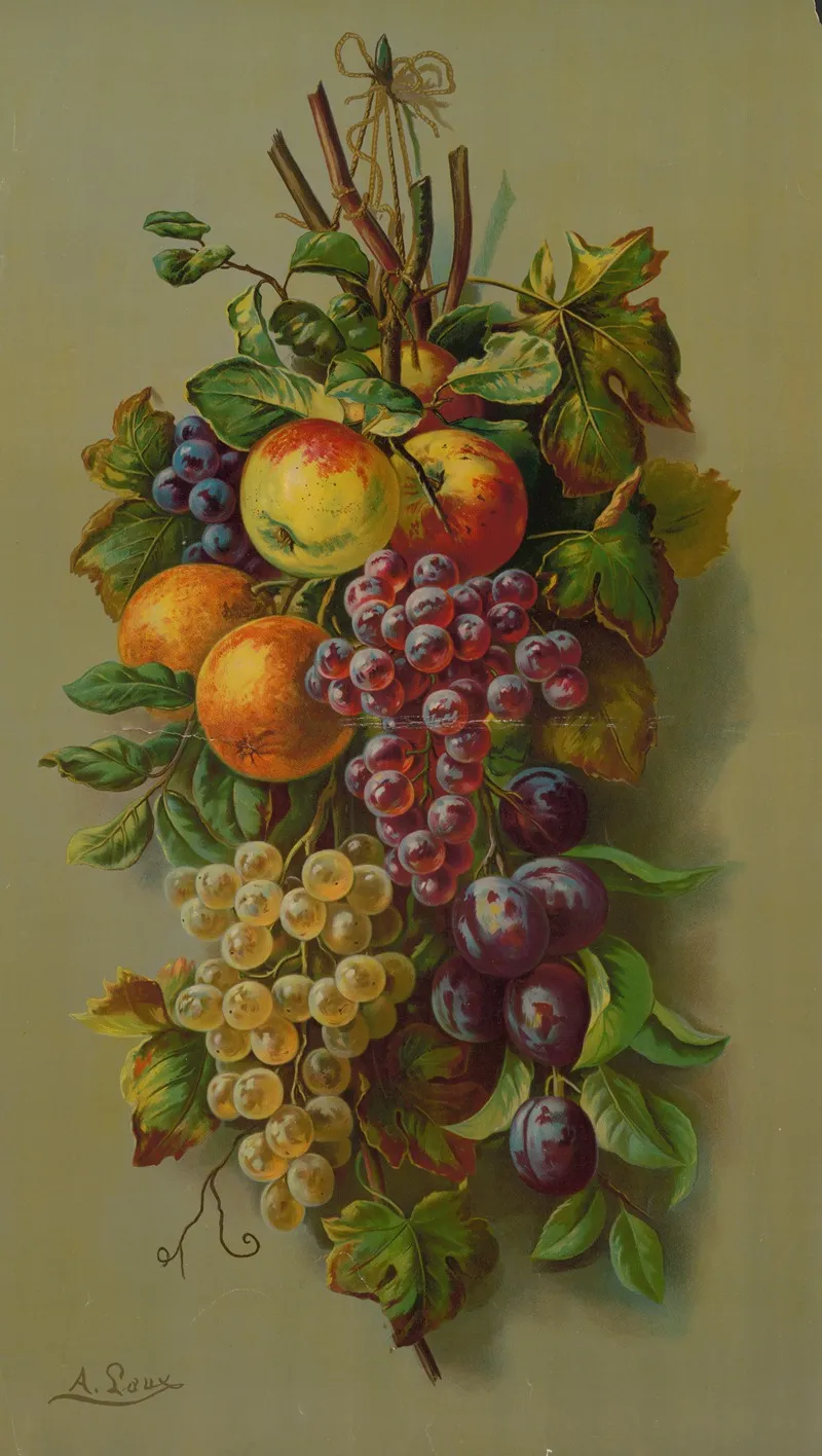 Apples Plums Grapes Wall Art by Muller, Luchsinger &amp; Co. - High-Resolution Digital Print