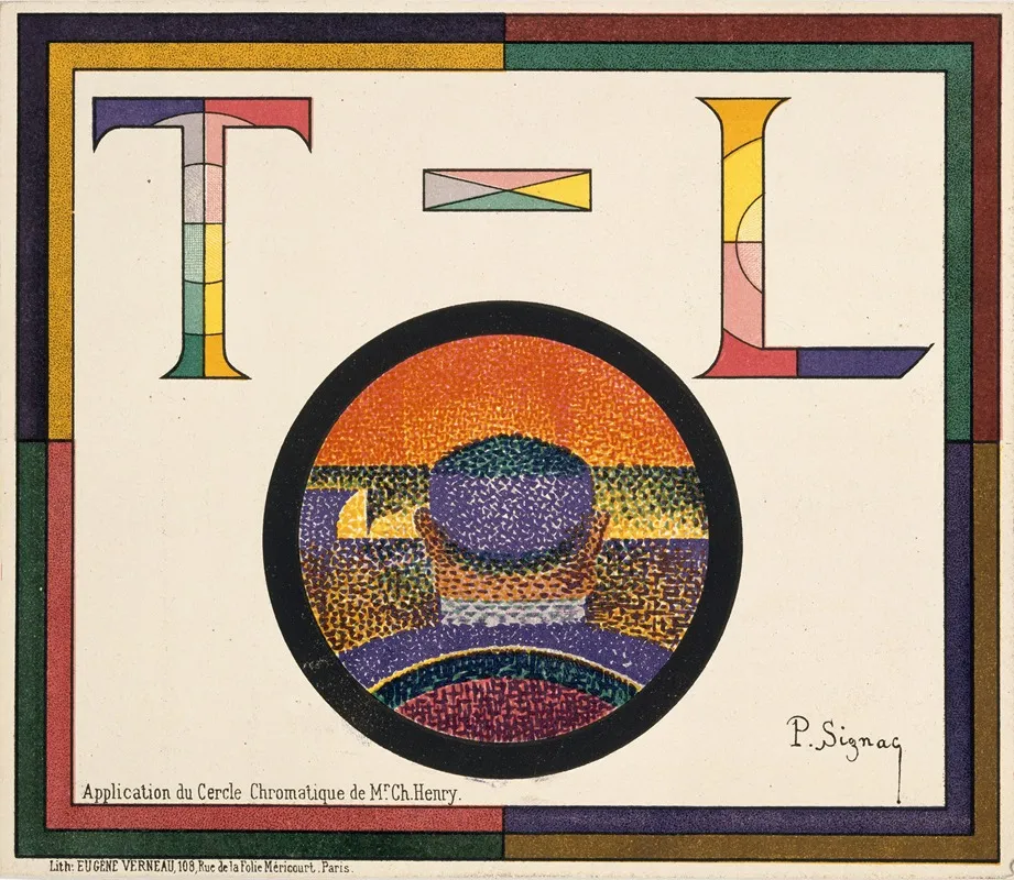 Application Of Charles Henrys Chromatic Circle Theatre Libre Playbill Of January 31 1889 2 Wall Art by Paul Signac - High-Resolution Digital Print