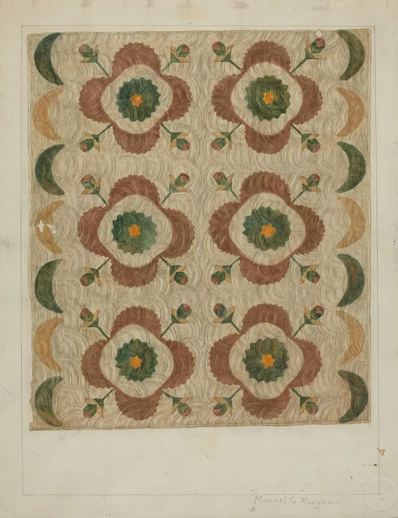 Applique And Quilted Coverlet