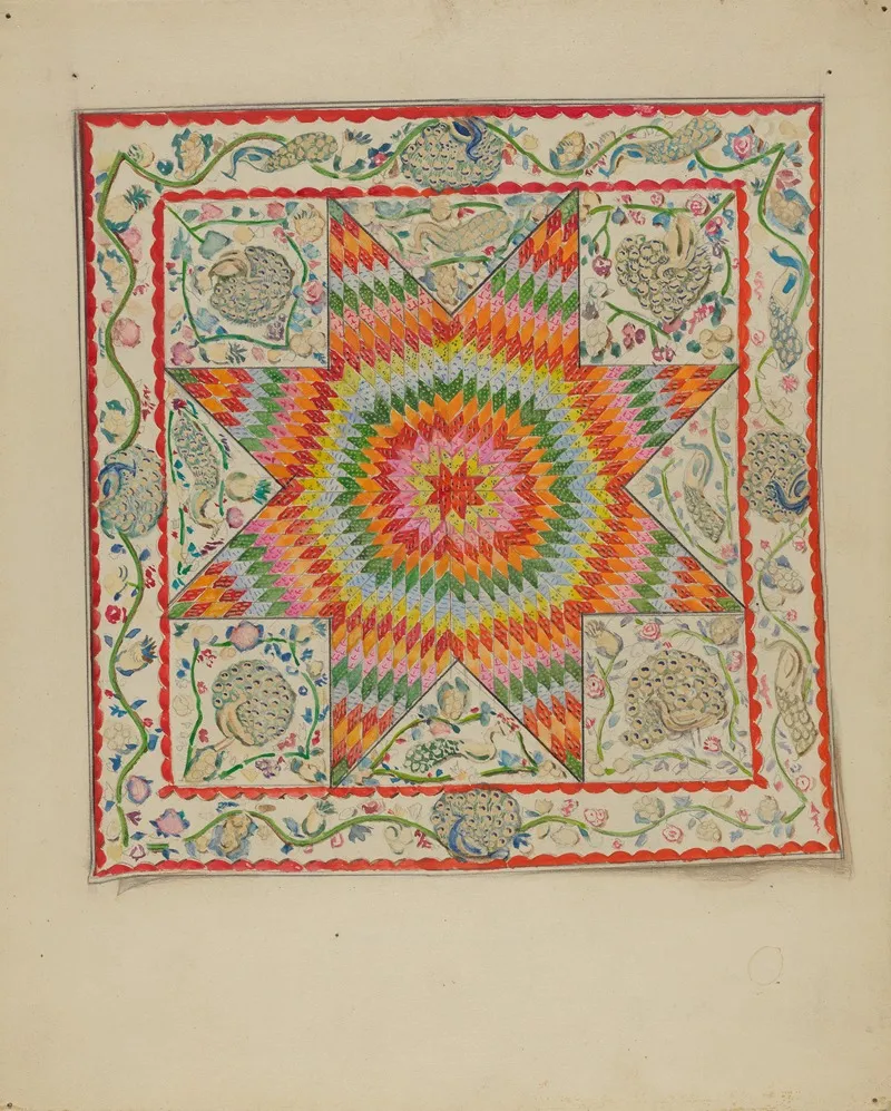 Applique Patchwork Coverlet