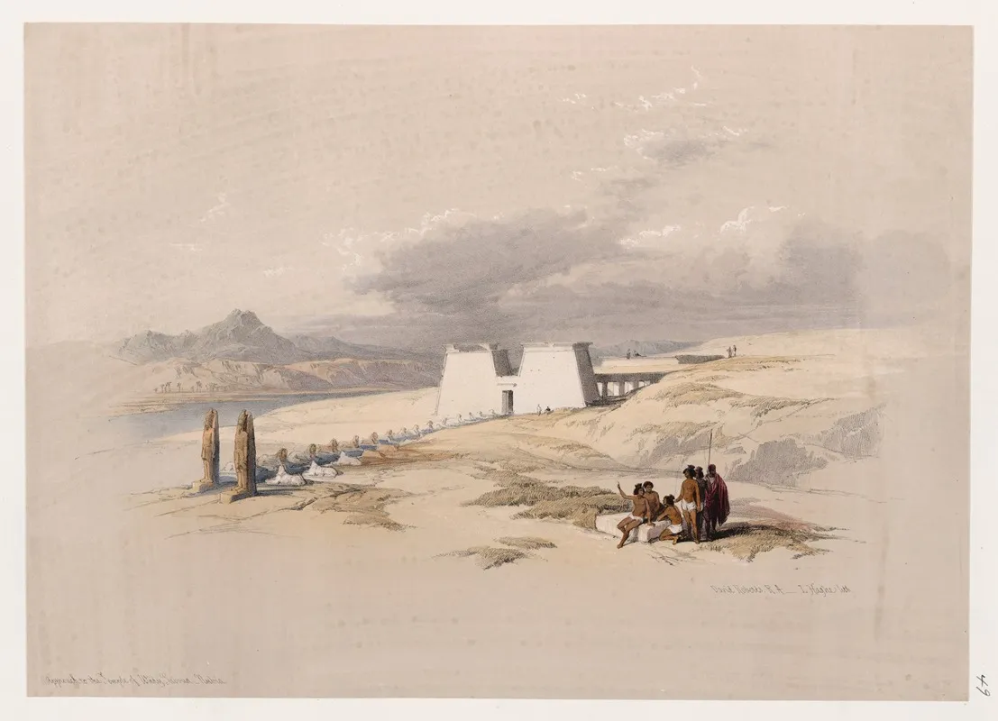 Approach To The Temple Of Wady Sabua Wadi Al Sabua Nubia Wall Art by David Roberts - High-Resolution Digital Print