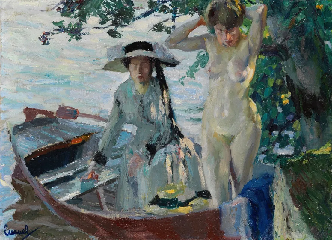 Apres Le Bain 7 Wall Art by Edward Cucuel - High-Resolution Digital Print