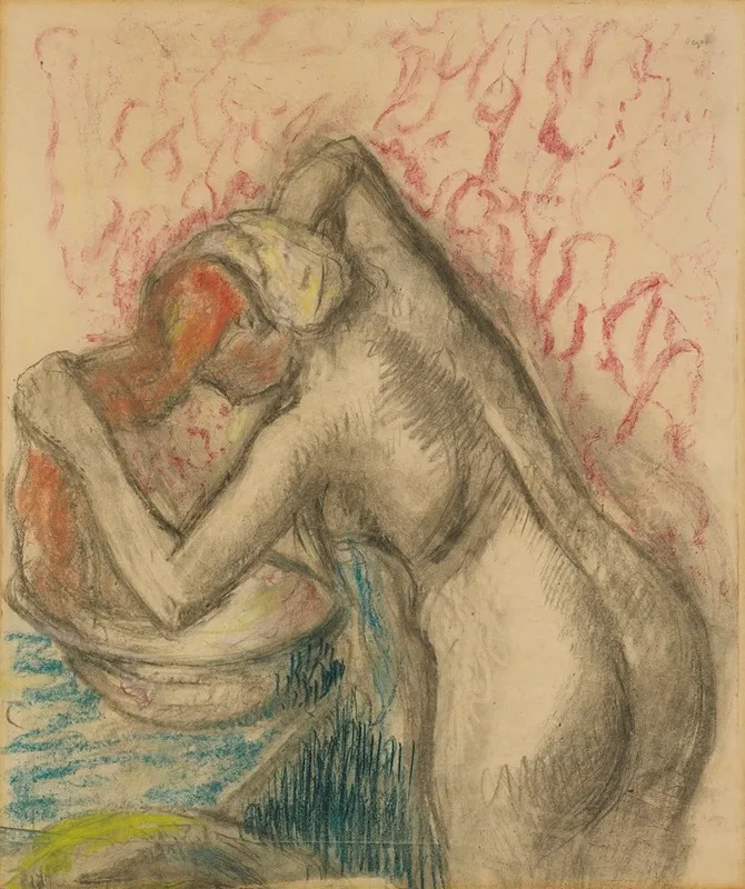 Apres Le Bain Femme Sessuyant Les Cheveux Wall Art by Edgar Degas - High-Resolution Digital Print
