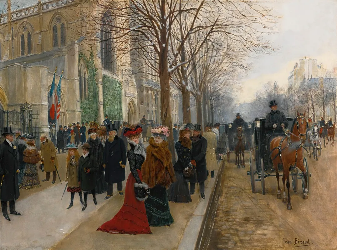 Apres Loffice A Leglise De La Sainte Trinite Noel 1890