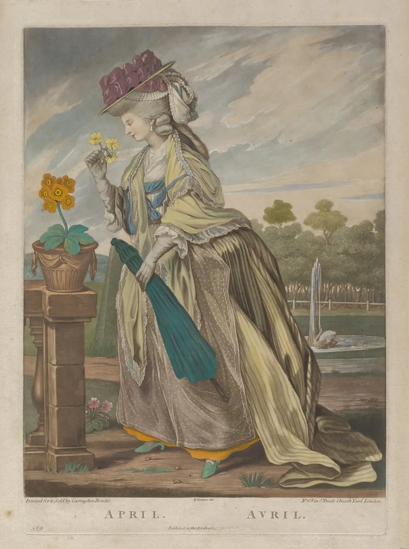April From The Twelve Months Wall Art by Robert Dighton - High-Resolution Digital Print