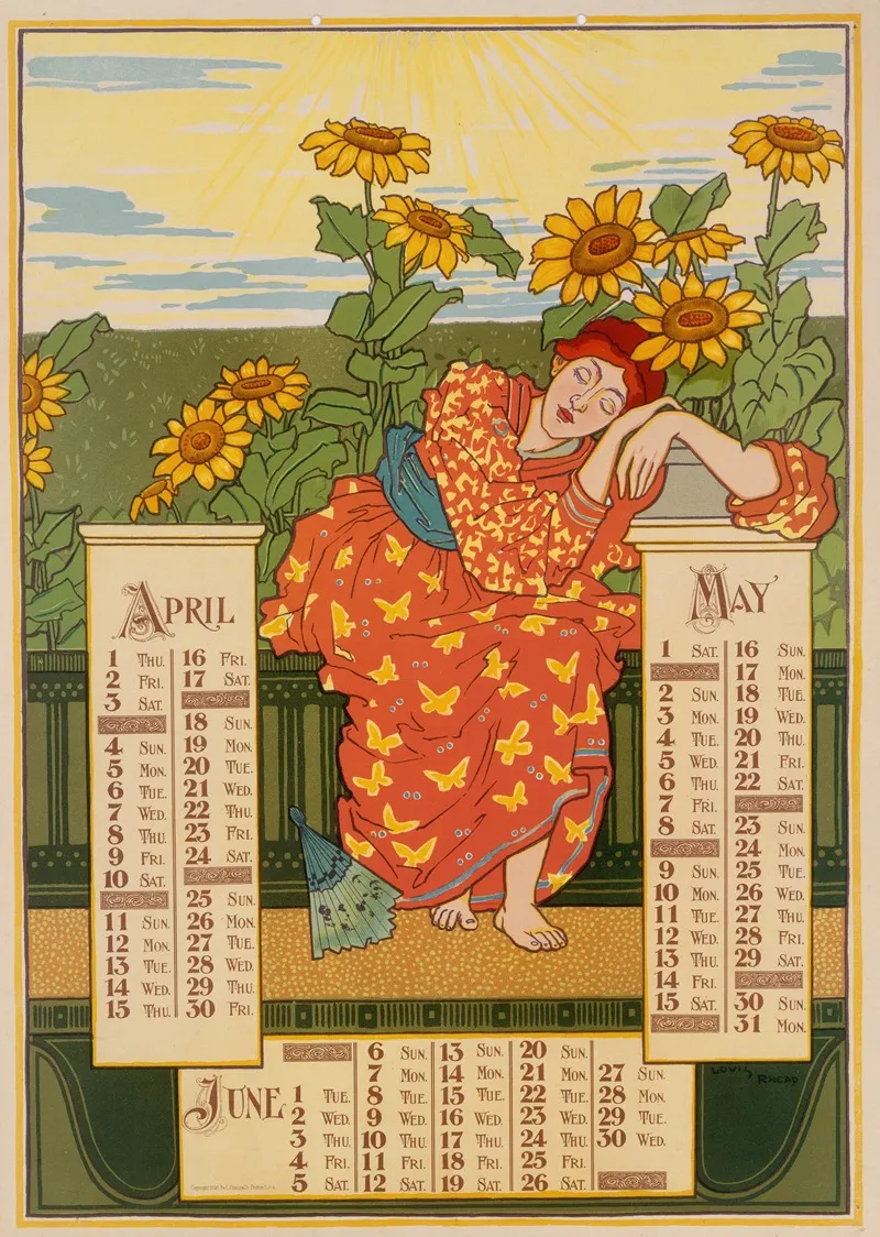 April May June Wall Art by Louis Rhead - High-Resolution Digital Print