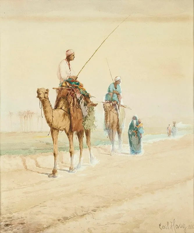 Arab Travellers On An Egyptian Road