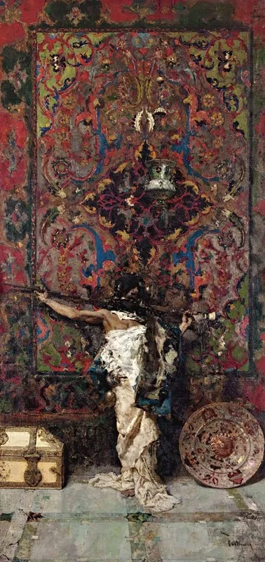 Arabe Delante De Un Tapiz Arab Before A Tapestry