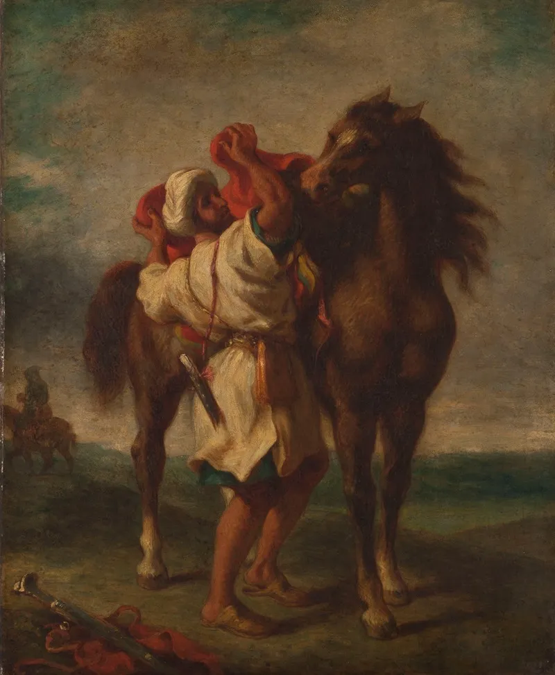 Arabe Sellant Son Cheval Wall Art by Georges Décôte - High-Resolution Digital Print