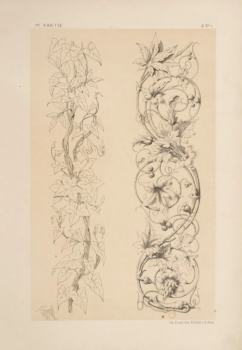 Arabesques A Sujets Du Regne Vegetal Wall Art by Michel Liénard - High-Resolution Digital Print