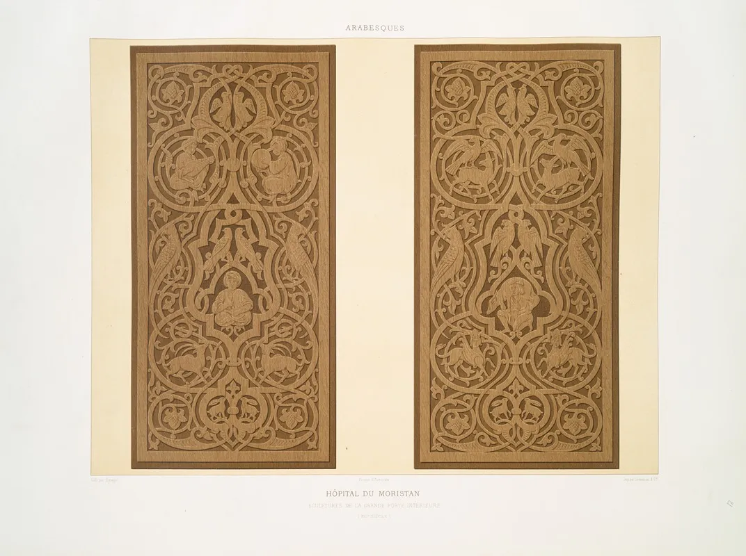 Arabesques Hopital Du Moristan Sculptures De La Grande Porte Interieure Xiiie Siecle