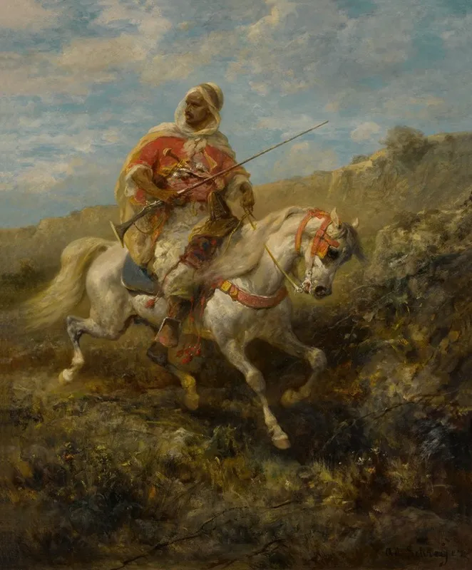 Arabian Horseman 2 Wall Art by Adolf Schreyer - High-Resolution Digital Print