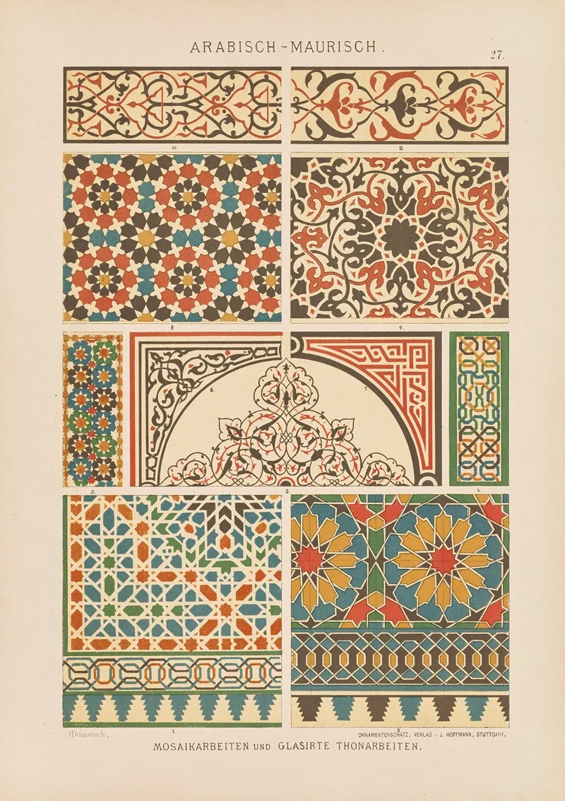 Arabisch Maurisch Mosaikarbeiten Und Glasirte Thonarbeiten Wall Art by Heinrich Dolmetsch - High-Resolution Digital Print