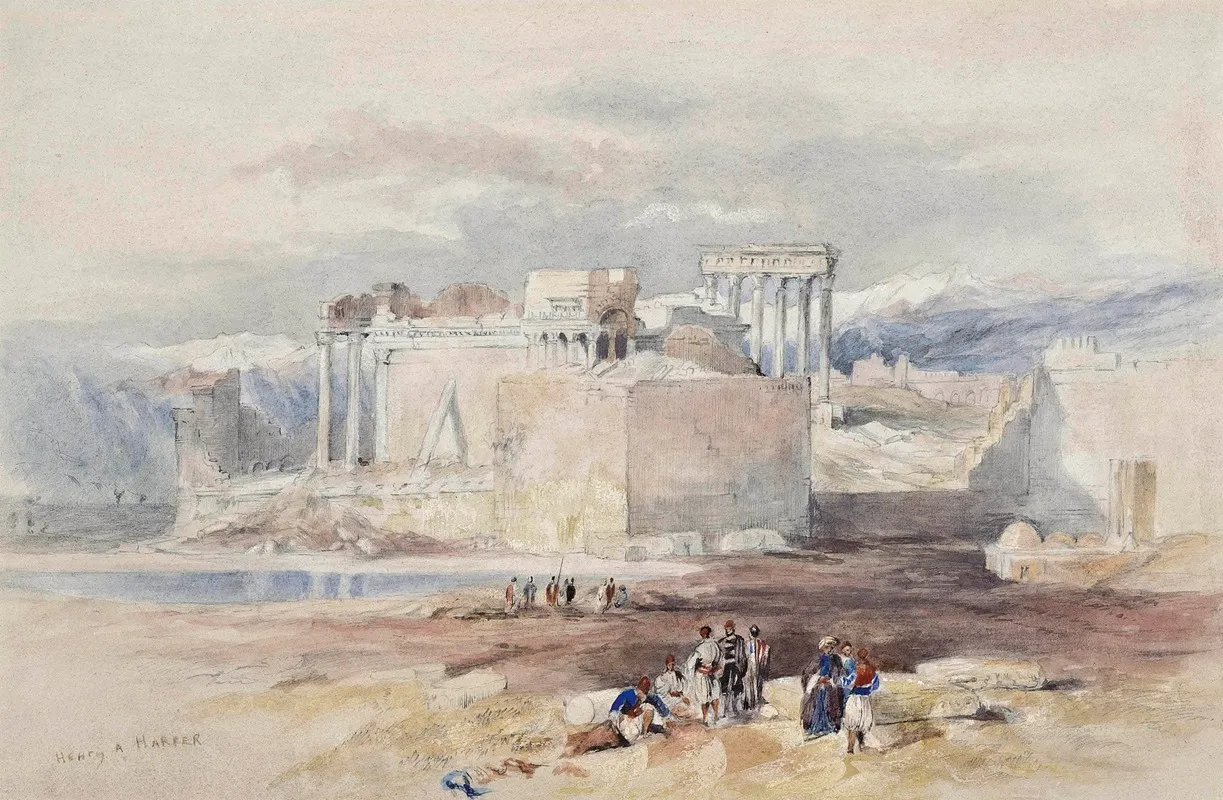 Arabs Before Baalbek The Lebanon Wall Art by Henry Andrew Harper - High-Resolution Digital Print