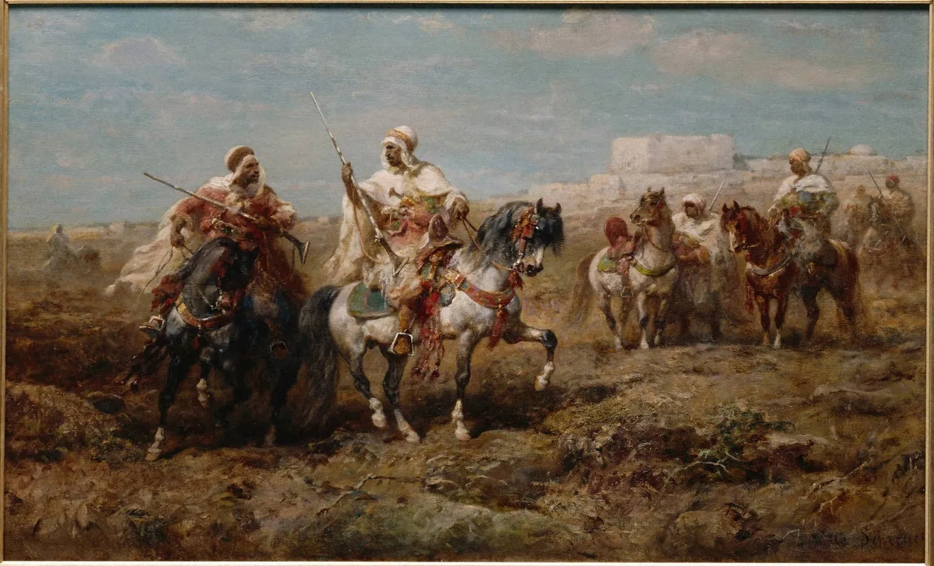Arabs On Horseback 2 Wall Art by Adolf Schreyer - High-Resolution Digital Print