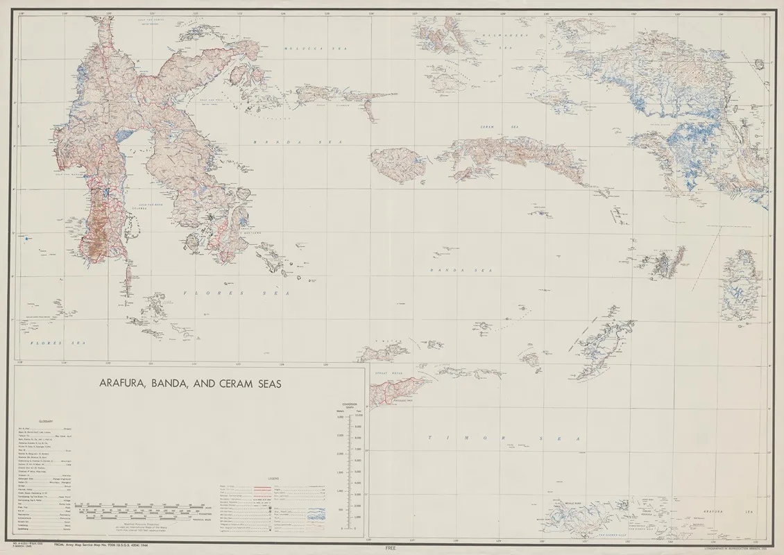 Arafura Banda And Ceram Seas Wall Art by Office of Strategic Services - High-Resolution Digital Print