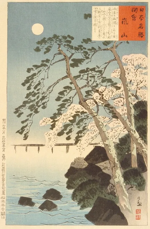 Arashiyama Kyoto Wall Art by Kobayashi Kiyochika - High-Resolution Digital Print
