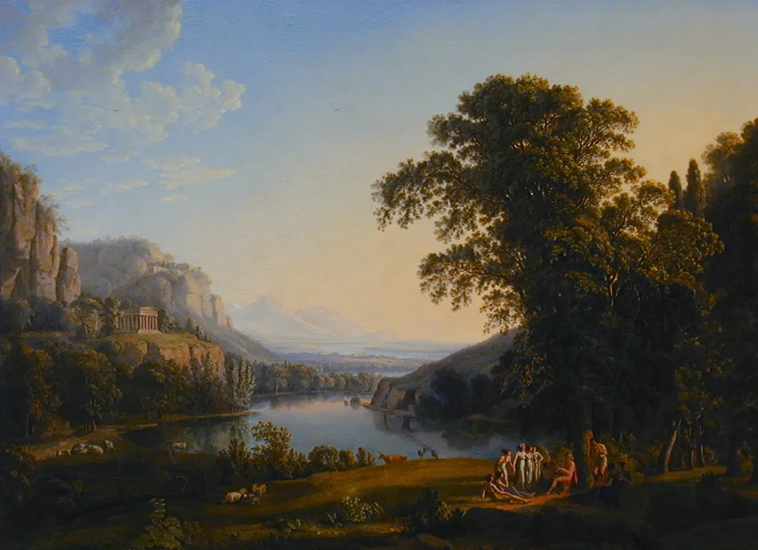 Arcadian Landscape 2 Wall Art by Ludwig Philipp Strack - High-Resolution Digital Print