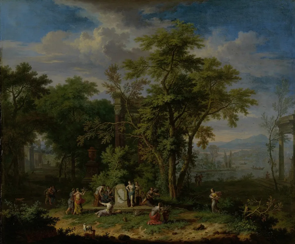 Arcadian Landscape With A Ceremonial Sacrifice