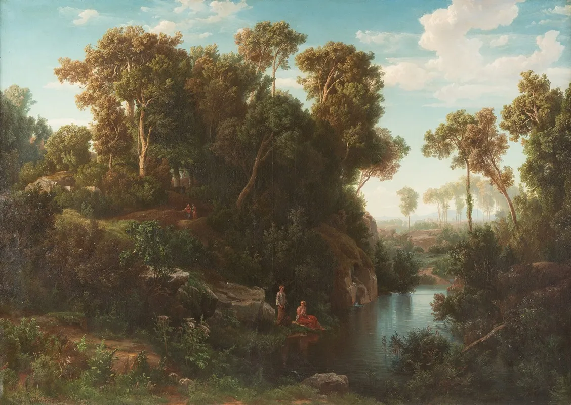 Arcadian Landscape With Bathers