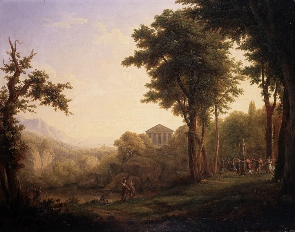 Arcadian Landscape With The Feast Of Flora Wall Art by Adolf Karel Maximiliaan Engel - High-Resolution Digital Print